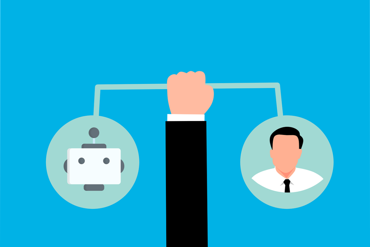 a hand is pulling a button with a robot on it